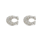 COACH Jewelry Women's Pavé Signature C Stud Earrings