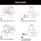 Master Lock Brass Combination Lock, Gate Lock for Outdoor Fence or Shed, Customizable Combination Padlock with Extended 2-1/4-Inch-Long Shackle, 175DLH