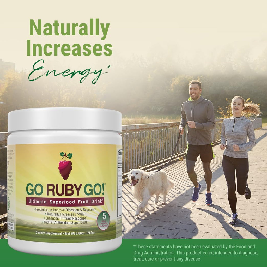 IVL - GO Ruby GO! Red Superfood Powder Juice | 42 Antioxidants Probiotics, and Immunity Boost (Beet Root Powder and more Powder Supplements) | Fruit Powder & Extract Blend | Energy & Digestion Boost