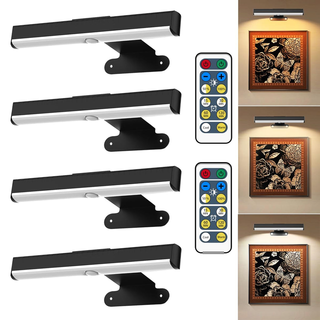 EUIOKUN Wireless Picture Light with Remote,Battery Operated Wall Sconces