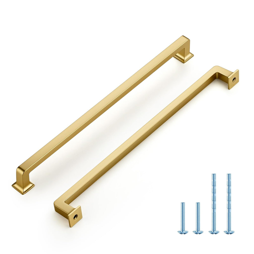 HOME EDIT 5 Pack 10 Inch Brushed Gold Cabinet Handles Solid Zinc Alloy Pulls for Kitchen Cupboard & Drawer Hardware