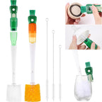 OUTXE 5 Pack Bottle Brush Set, 5-in-1 Multifunctional Water Bottle Cleaning Brush 2 Pack, with Nipple Brush, Detail Brush for Cup Lid Gap, 12" 10" 8" Straw Brush for Stanley Yeti