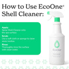 Shell Cleaner by EcoOne | All-Natural, Fragrance-Free Spa & Hot Tub Surface Cleaner | Hot Tub Shell Cleaner Removes Scum, Grime, & Stains | Foam-Free Spray-and-Wipe Hot Tub Cleaner, 32 Oz