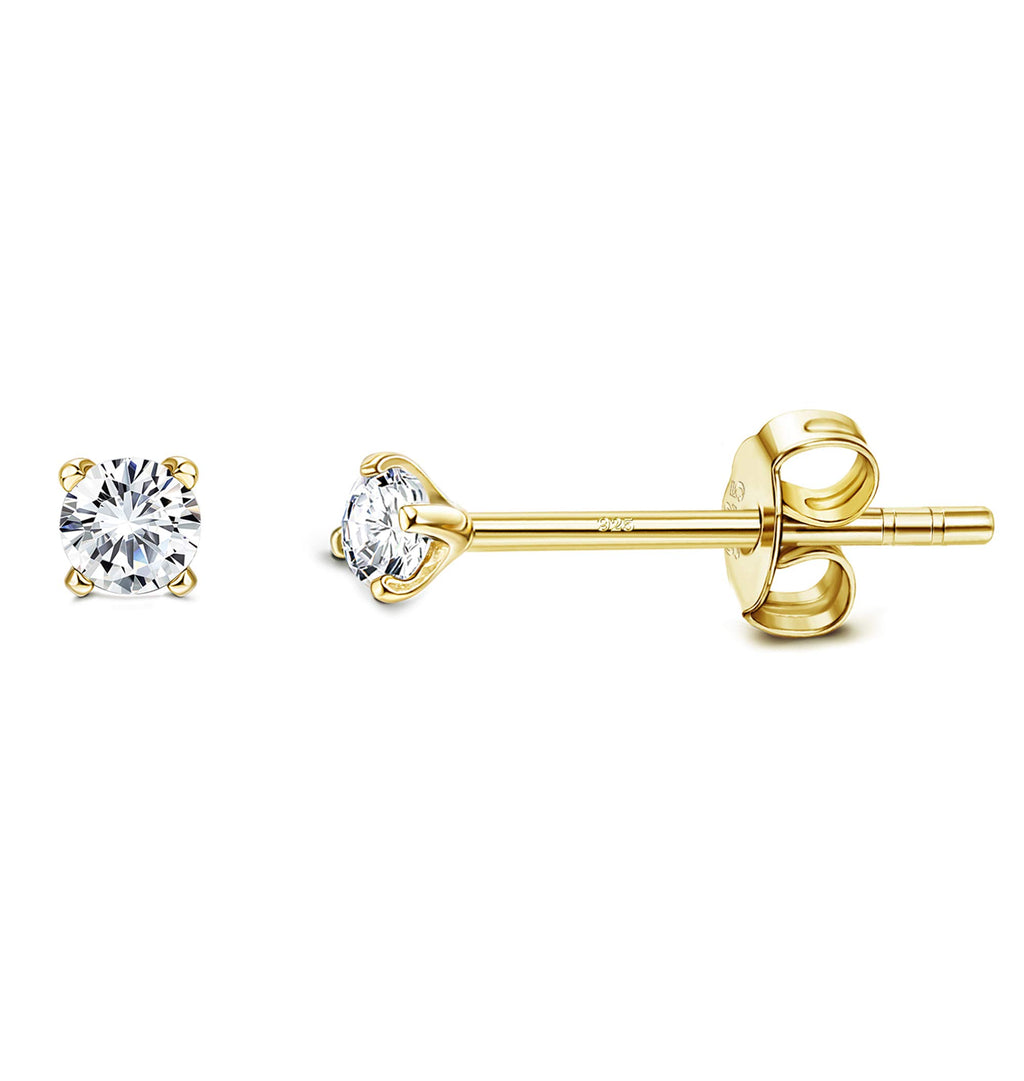 Sllaiss 925 Sterling Silver Stud Earrings for Women Long Post Earrings gold