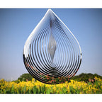 Wind Spinner 3D Water Droplets Shape Highly Reflective Stainless Steel Metal Outdoor Garden Decor, Decorations to Scare Away Yard Birds 12 inch, Birthday Gifts for Mom,Mother's Day,Aunt Gifts