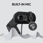 Logitech Brio 101 Full HD 1080p Webcam for Streaming and Meetings - Black