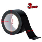 XUXU 3Pack Black Duct Tape Heavy Duty Waterproof 60 Yards x 2 Inch Total