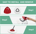 [10 Pack]Mop Heads Replacements, Spin Mop Replacement Head Deep Cleaning Machine Washable and Easy-to-Replace,Spin Mop Refill Replacement Head 100% Microfiber,Mop Head for O-Ceda EasyWrin(White)