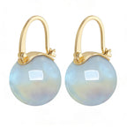 HUGE TOMATO Simulated Shell Opal Pearl Earrings for Women Trendy, Big Pearl Drop Earrings Fashion,14K Gold Plated Large Hoop Dangle Statement Jewelry 14mm