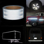 XFXIA Reflective Tape, Waterproof Self Adhesive Dot Reflective Tape Outdoor Safety Caution Reflector for Trailers, Bikes, Cars（Silver, 1 Inch x 65 Feet）