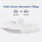 JOLLYVOGUE Pillows Standard Size Set of 2, Cooling and Firm Pillows with Oeko-Tex Certified Down Alternative Filling for Side, Back, and Stomach Sleepers, Hotel Collection