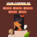 RYZE SUPERFOODS Dark Roast RYZE n Shine Bundle, Instant Mushroom Coffee + Probiotic Coffee Creamer with 6 Adaptogenic Mushrooms, Prebiotic+Probiotic Blends, Energy Focus Digestion Immunity, 30 sv each