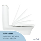 LUXE TS1008E Slow Close Elongated Comfort Fit Toilet Seat, White