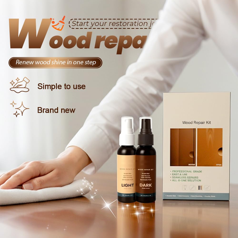 Professional Wood Floor Scratch Repair, Wood Repair Kit, Restore A Finish for Wood, Floor Cover Nicks and Scratches, Hides Minor Defects, Wood Furniture Repair Kit (1Set)