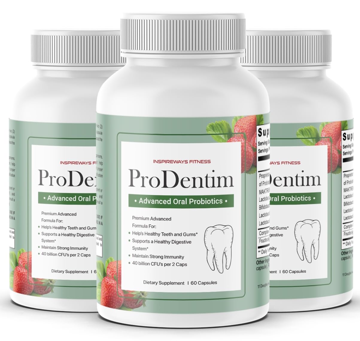 ProDentim Advanced Oral Health Probiotics– Advanced Formula for Healthy Gums, Teeth, Fresh Breath - Oral Probiotics for Bad Breath Support (3-Pack - 180 Capsules) (3-Bottles)