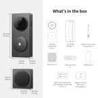 Aqara Smart Doorbell Camera G410 with Chime, 2K, HomeKit Secure Video, 2-Way Audio, Built-in Matter Hub, Wireless/Wired, Supports Apple Home, Alexa, Google, Home Assistant, 2.4G/5GHz Wi-Fi, Gray