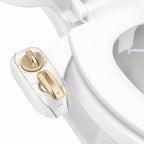LUXE Bidet NEO 320 Plus - Warm Water, Dual Nozzle, Non-Electric Bidet Attachment for Toilet Seat, Patented Slide-In Install, 360° Self-Clean, EZ-Lift to Clean, Feminine & Rear Wash (Gold)