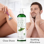 NTRSNS NaturSense 99% Organic Aloe Vera Gel. Deep Hydration, Effective Moisturizing. For Hair, Scalp, Face, Dry Winter Skin, Acne, Sunburn, Sensitive Skin, Shaving. Unscented, 12 oz.
