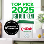 Cascade Free & Clear Dishwasher Pods, Dishwasher Detergent, Dish Detergent Soap, Lemon Essence, 47 Count