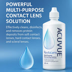 Contact Lens Solution Acuuvueee – Clear Care Alternative – Multi-Purpose Lens Cleaner – Eye Solution for Soft & Hard Contact Lenses – 360 ml with Free Lens Case - Pack of 2