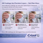 Crizal Eyeglass Cleaning Cloths – 6 Pack Premium Microfiber – Designed & Tested for AR-Coated Lenses – Trusted by Optical Professionals