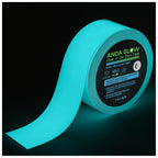 High Brightness Glow in the Dark Tape for Safety Marking, Art Craft DIY, Christmas Deco and Party Accessories. Non-Toxic Adhesive, Waterproof Rechargeable Luminous Tape Blue-Green Light (2 in X 30 ft)