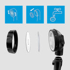 KAIYING High Pressure Handheld Shower Head with ON/OFF Pause Switch, 3 Spray Modes Shower Wand with Shut Off Button, Removable Camper Shower Head with Hose and Adjustable Angle Bracket (Black)