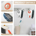 2 in 1 Groove Cleaning Brush, Window Track Cleaning Tools, Multifunction Window Track Cleaner with Hard Bristle and Hidden Scraper, Crevice Brush for Sliding Door Track, Window Seal, Sill (Orange)