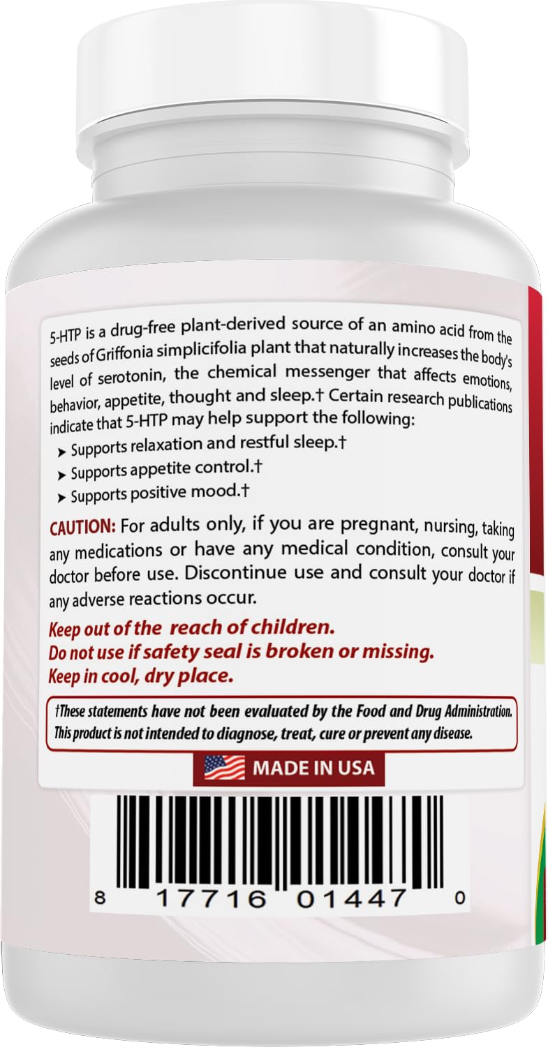 Best Naturals 5-HTP 200 mg 120 Vegetarian Capsules