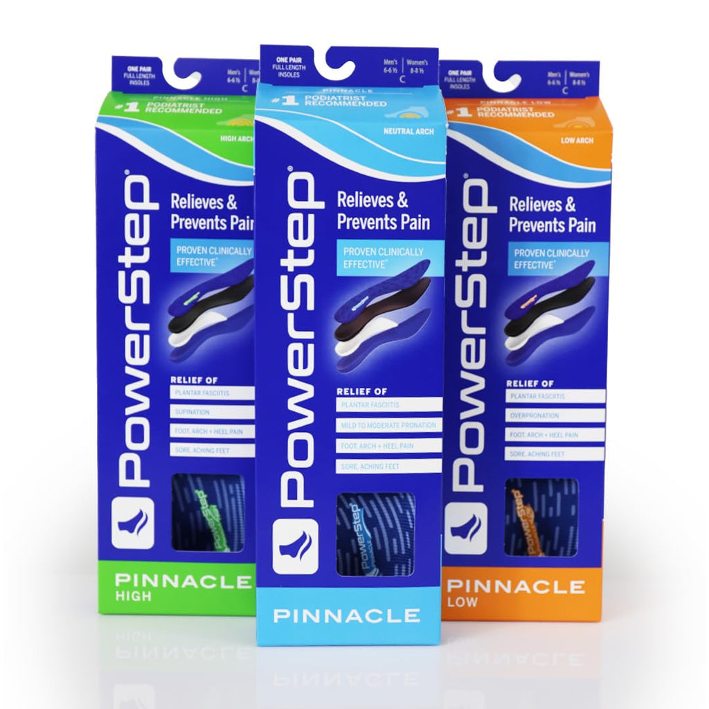 PowerStep Pinnacle Insoles, Orthotics for Plantar Fasciitis Relief, Made in USA Orthotic Insoles, Arch Support Inserts with Moderate Pronation, #1 Podiatrist Recommended (M 10-10.5, W 12-12.5)