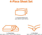 Amazon Basics Lightweight Super Soft Easy Care Breathable Microfiber 4 Piece Cozy Comfortable Bed Sheet Set, Wrinkle Resistant with 14-Inch Deep Pockets, Queen, Black, Solid