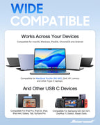 Hiearcool 7-in-1 USB C Hub, USB C Dongle Compatible for MacBook, Space Gray
