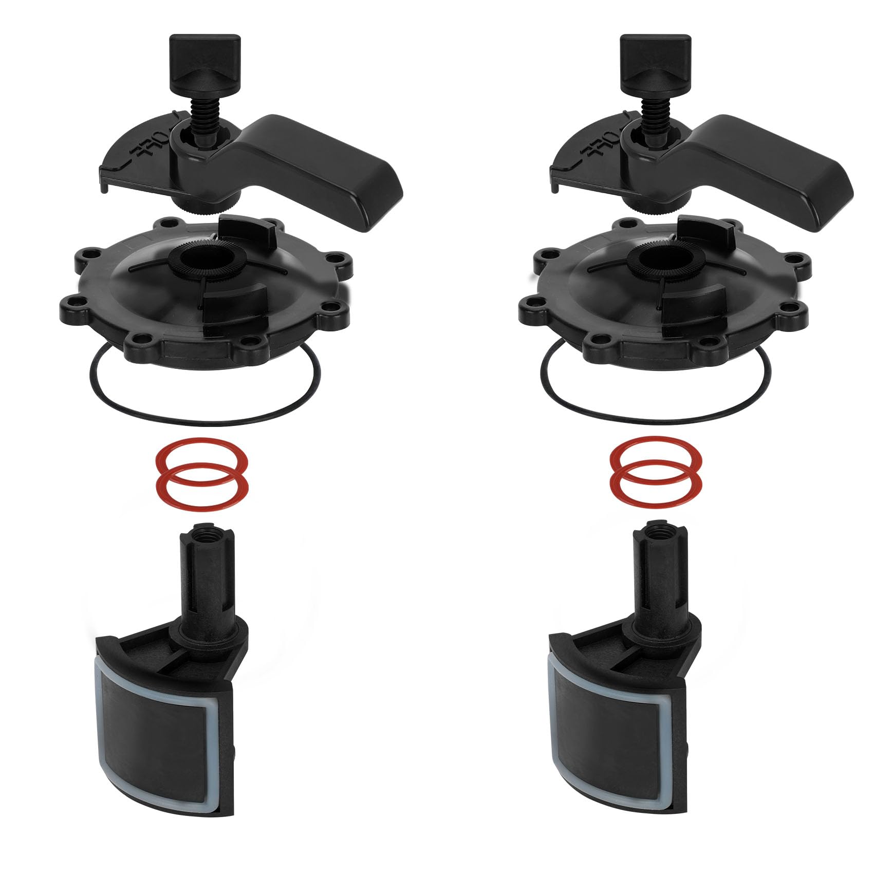 NURATIT 2-Port/3-Port Pool Valve Rebuild Kit Compatible with Jandy 2-way/3-way 4716, 4717 Valves, and Jandy Gray Series Valves. Includes Handle 7433, Valve Cover 4606, Diverter Valve 4720 (2 Pack)