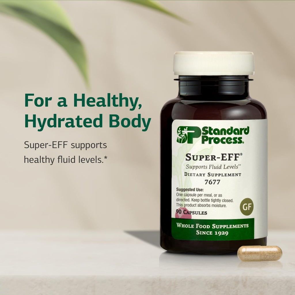 Standard Process Super-EFF - Fluid Level Dietary Supplement - Supports Healthy Energy Levels - Non-Dairy, Non-Soy & Non-Grain - 90 Capsules (90 Servings)