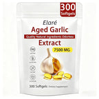 Elare Aged Garlic Extract - 7500mg Odorless, Organic Garlic Extract Capsules | Heart & Immune Antioxidant Supplements, Vegetarian, All-Natural, Non-GMO, 300 Softgels