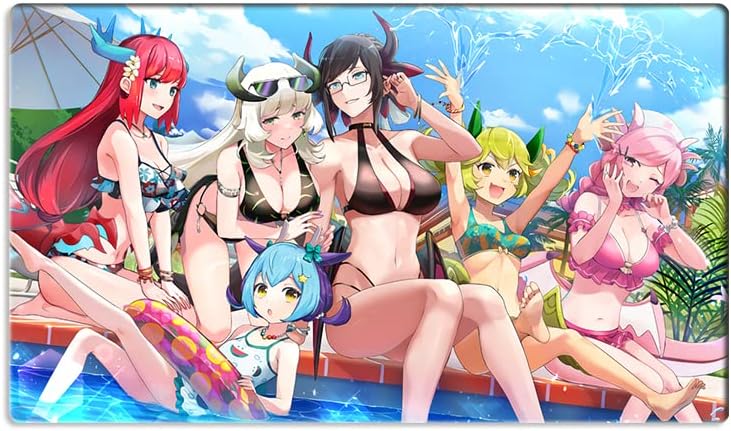 New Playmat Dragonmaid Girls TCG CCG Trading Card Game Mat Desk Mouse Pad No Zones + Free Bag (ZD039-337-K)