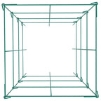 VEVOR Tomato Cages, 11.8" x 11.8" x 46.1", 10 Packs Square Plant Support Cages, Green PVC-Coated Steel Tomato Towers for Climbing Vegetables, Plants, Flowers, Fruits