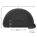 Saloniture 3 ft. x 4 ft. Salon & Barber Shop Chair Anti-Fatigue Mat - Black Semi Circle - 1 in. Thick