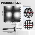 30 Pack Drainage Interlocking Tiles, 12"x12" Modular Interlocking Floor Tiles with 1 Pc Plastic Hammer Non Slip Rubber Floor mat with Holes for Pool Bathroom Deck Kitchen Patio (30, Black)