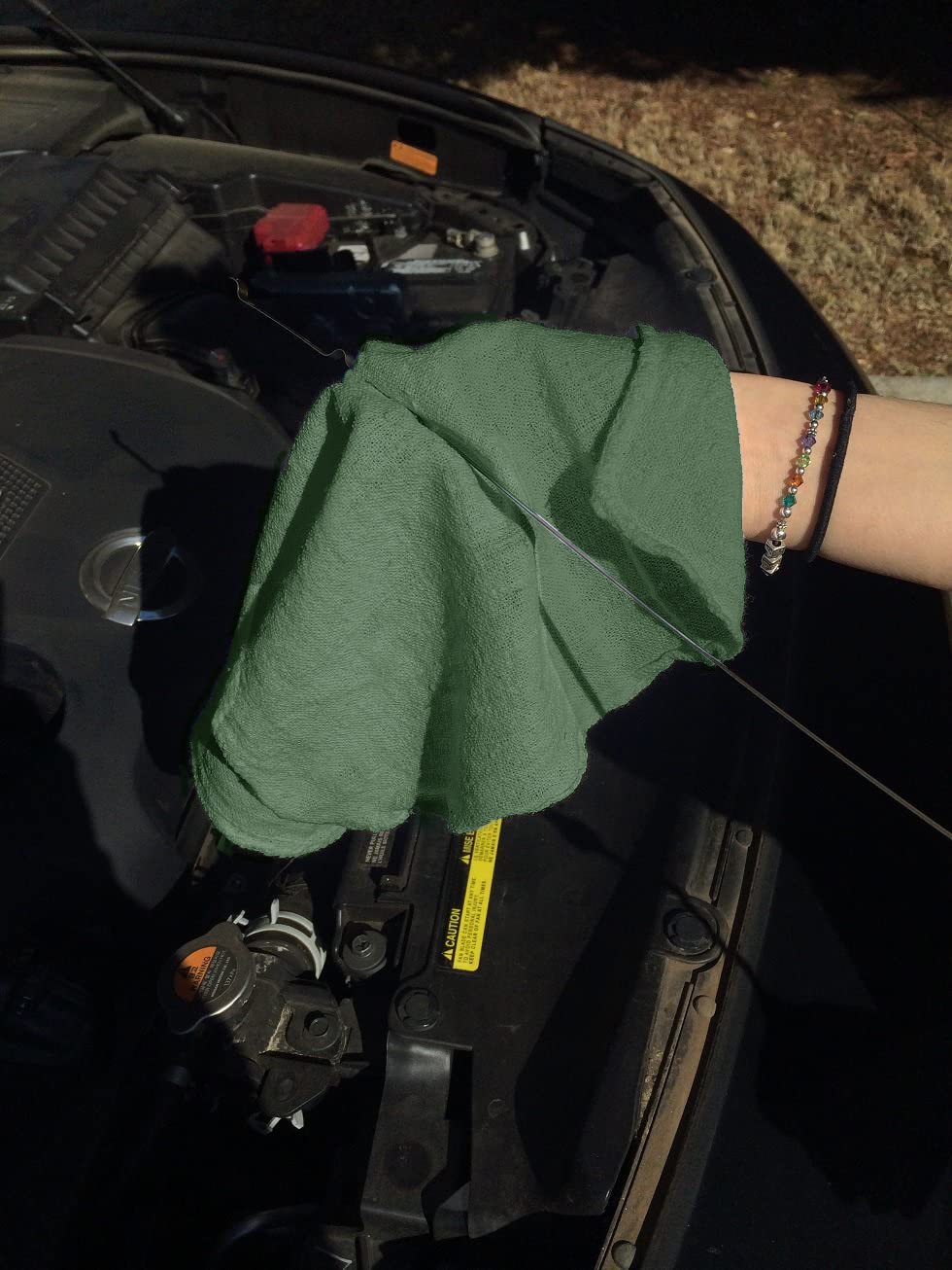 Avalon Towels Cotton Shop Rags – (Pack of 50) Size 12x14 Inches Cleaning Rags – Absorbent Shop Towels and Multipurpose Cleaning Towels for Automobiles, Industries, Garage and Homes (Green)