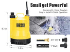6699 1/6HP Portable Utility Pump Submersible Small Backup Sump Pump Draining Tool to Remove Water from Flooding House Basement Pool Tankless Heater Flushing Pump with 10-Foot Cord SUB 1100