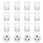 16 Pack, Light Socket Plug Adapter, Convert Light Bulb Socket to Outlet Adapter (White).