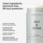 Salt & Stone Aluminum-Free Deodorant, Women & Men Bergamot & Hinoki 2.6 oz