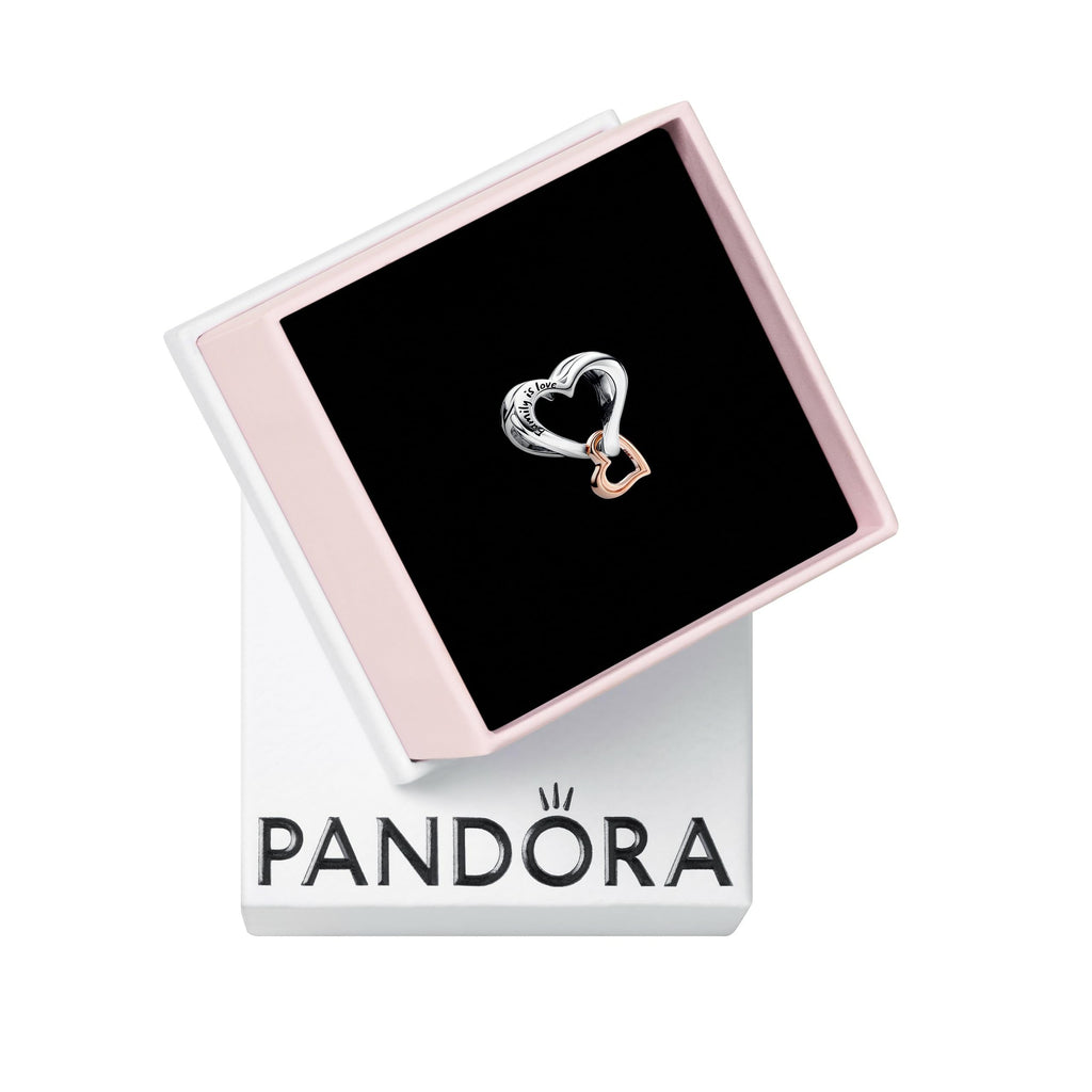 PANDORA Two-Tone Openwork Infinity Heart Charm - Swirling Heart Design - Jewelry Keepsake for Her with Gift Box - Compatible Moments Charm Bracelets - Sterling Silver & 14k Rose Gold