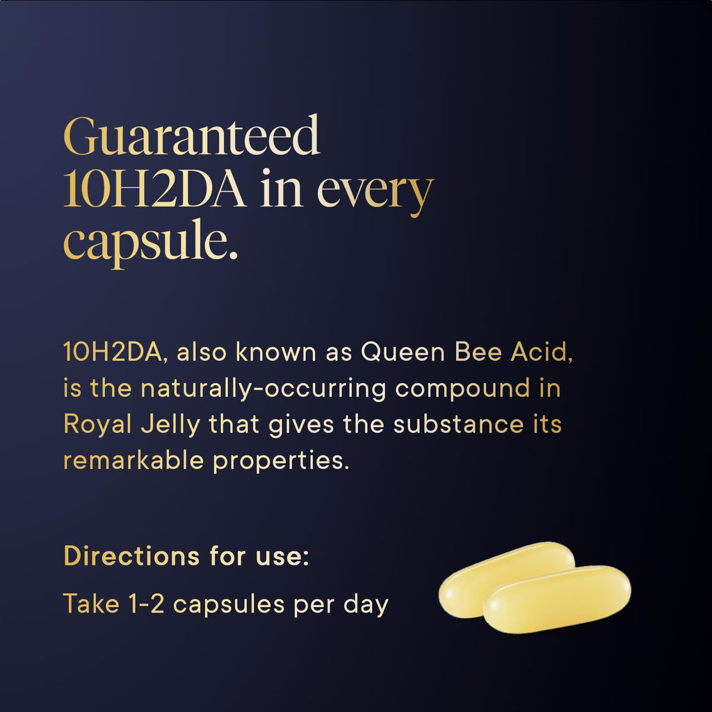 Manuka Health Royal Jelly Capsules, 1000mg NET - 180 Count (3-Month Supply) - Traditional Anti Aging Supplement from New Zealand