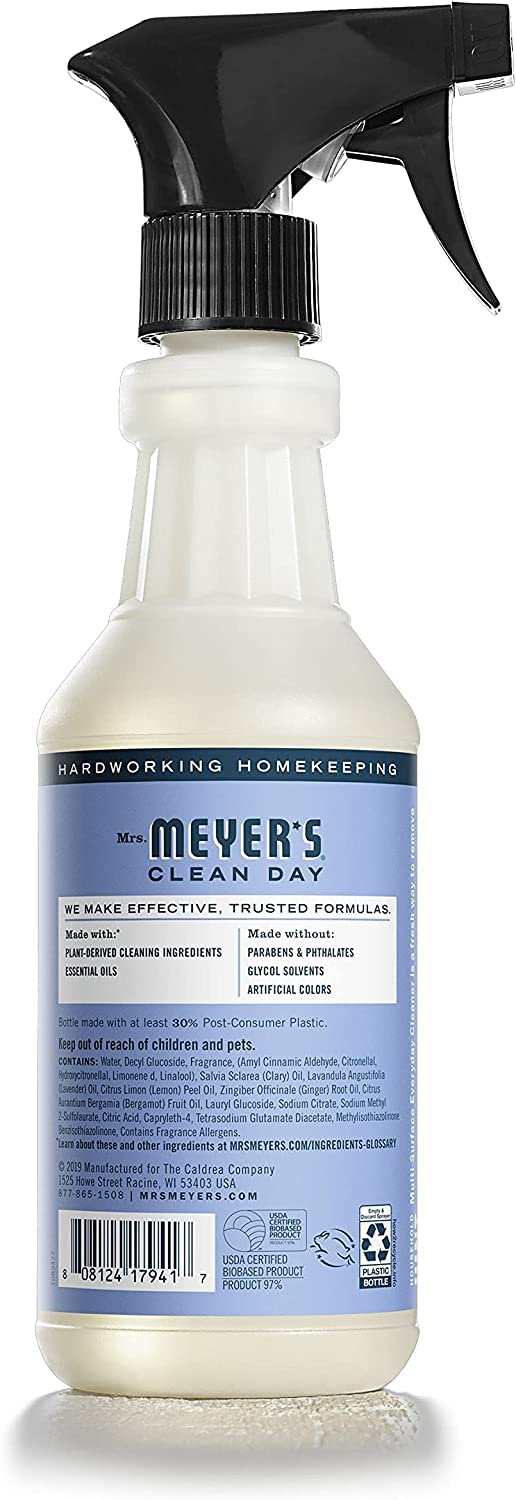 Mrs. MEYER'S All-Purpose Cleaner Spray, Bluebell, 16 fl. oz. (Pack of 6)