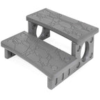 XtremepowerUS Premium Multi Purpose 2-Step Spa Hot Tub RV Campers Deck Steps Deck, Spa, Hot Tub, Bathtub, Swimming Pool Sided Step Non-Slip Steps for Outdoor/Indoor (Gray)