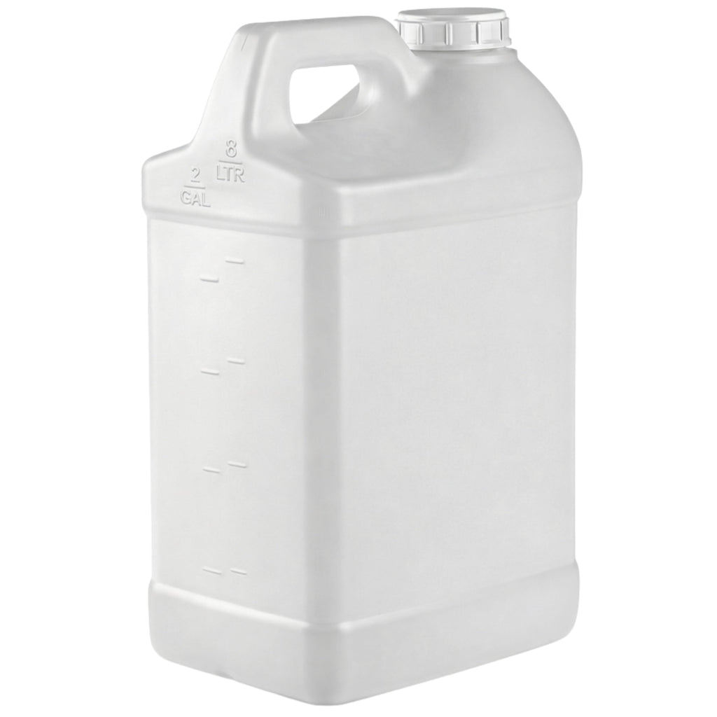 kitchentoolz 2 Gallon Water Jug with Lid – Heavy-Duty HDPE F-Style Plastic Jug for Drinking Water, Camping, Emergency Storage & Utility Liquids – Made in USA - 2 Pack