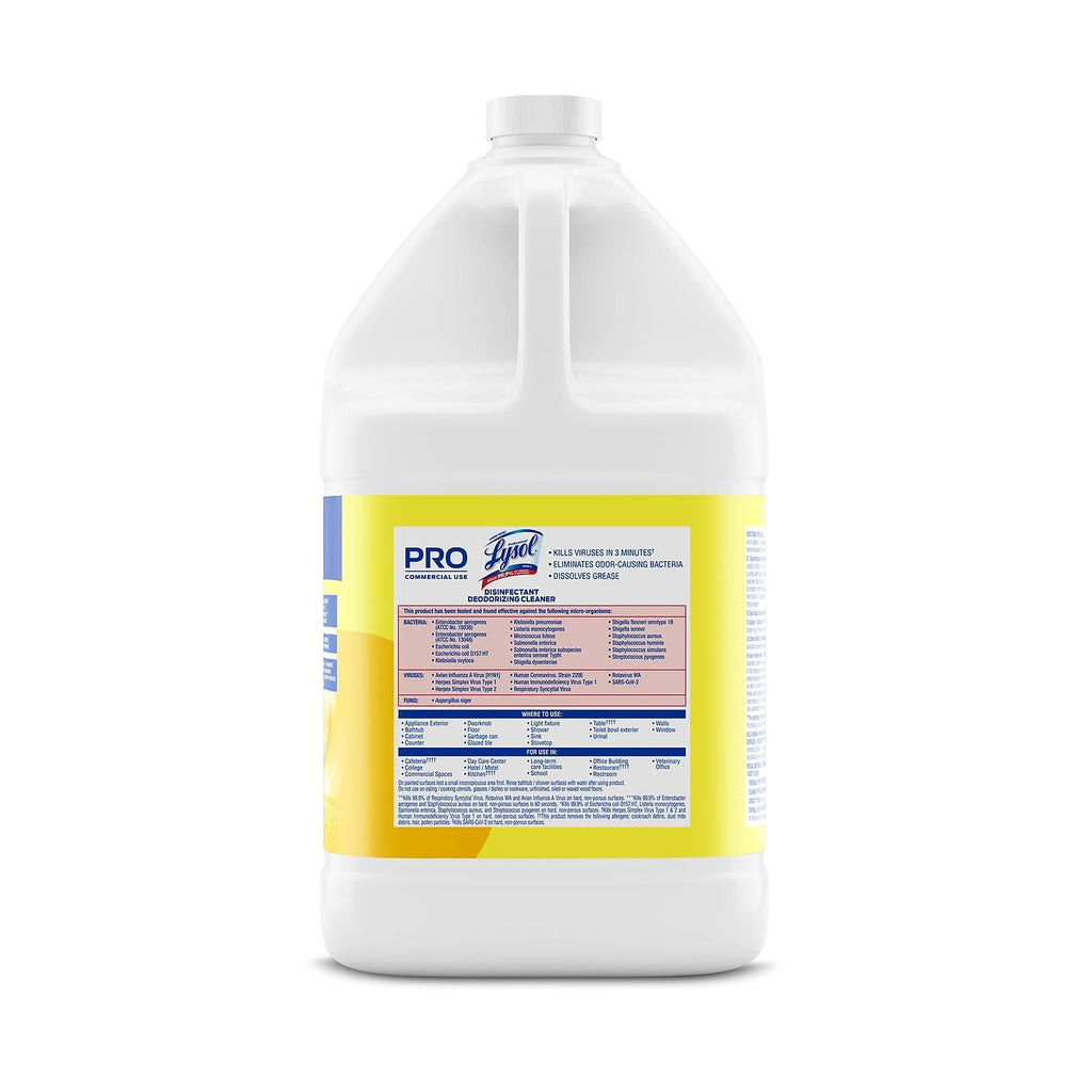 Lysol Professional Lysol Professional Disinfectant Deodorizing Cleaner 128 Pack of, Yellow, Lemon, 512 Ounce, (Pack of 4)