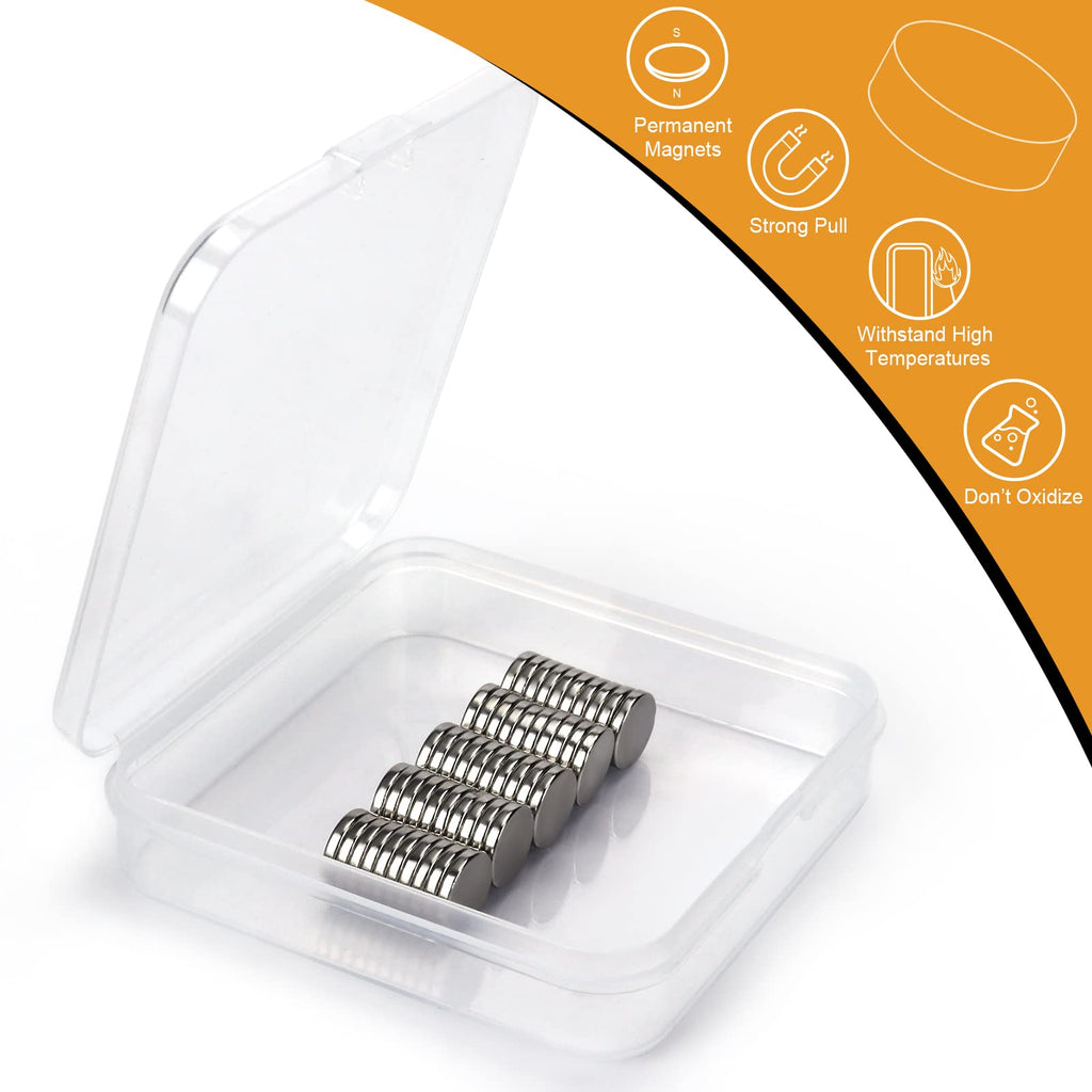 TRYMAG 10x2mm 50Pcs Small Round Disc Refrigerator Magnets